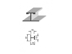 METRO PERFIL H 10MM MINIMALISTA RECHAPADO SAPELLY